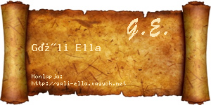 Gáli Ella névjegykártya